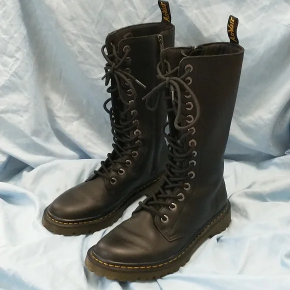 Dr. Martens Black Lace-Up Women's Boots - Picture 6 of 15